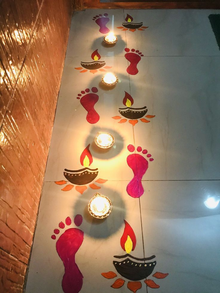 ,MATA JI KE PAW YUNIK RANGOLI